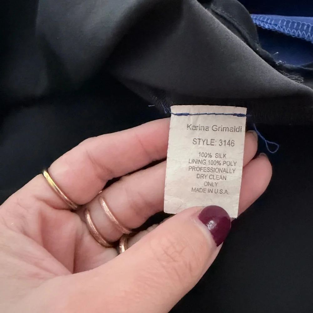 Royal Blue KARINA GRIMALDI ARIANA SILK MINI DRESS - Picture 6 of 6